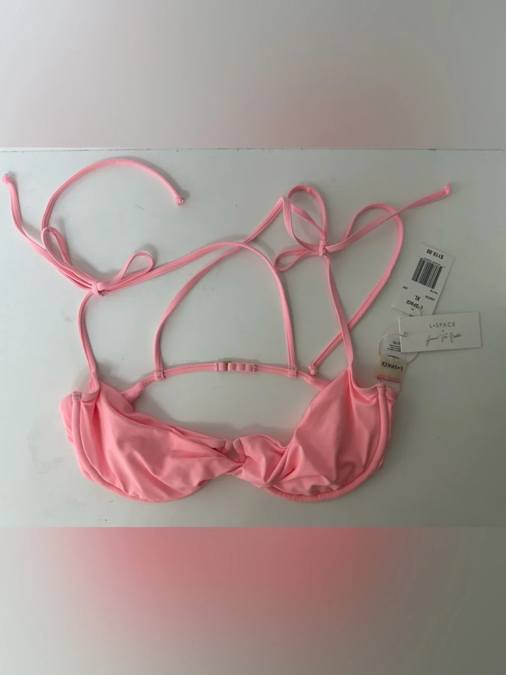 l*space Kerri Top (XL) & Leilani Bitsy Bottom (L) bikini set in Crystal Pink NWT